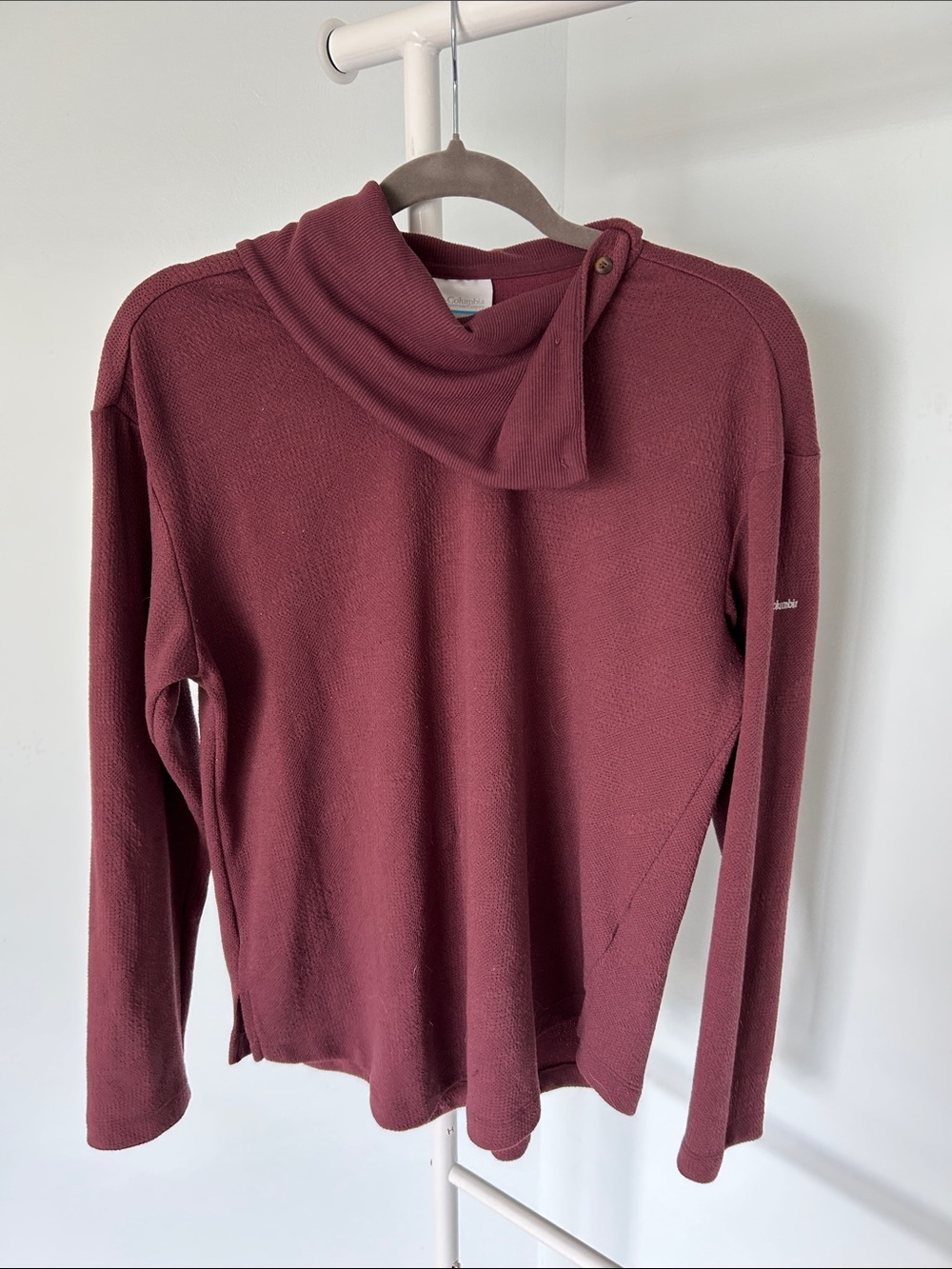 Columbia Wine-Red Cowl Neck Sweater